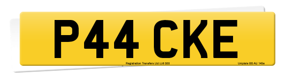 Registration number P44 CKE
